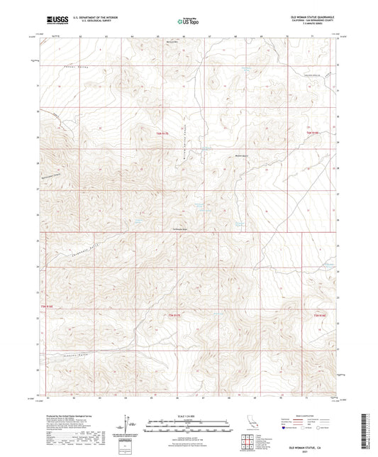 Old Woman Statue California US Topo Map Image
