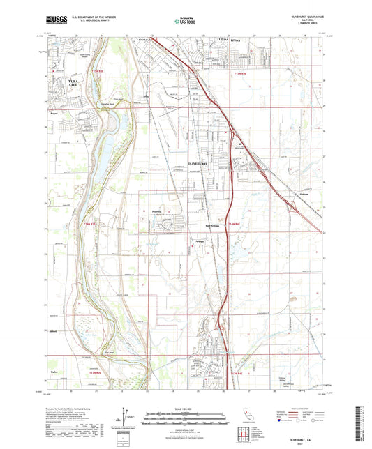 Olivehurst California US Topo Map Image