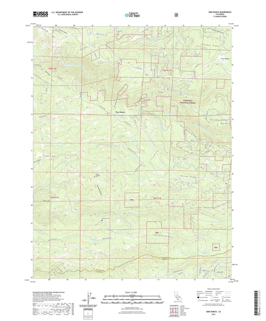 Omo Ranch California US Topo Map Image