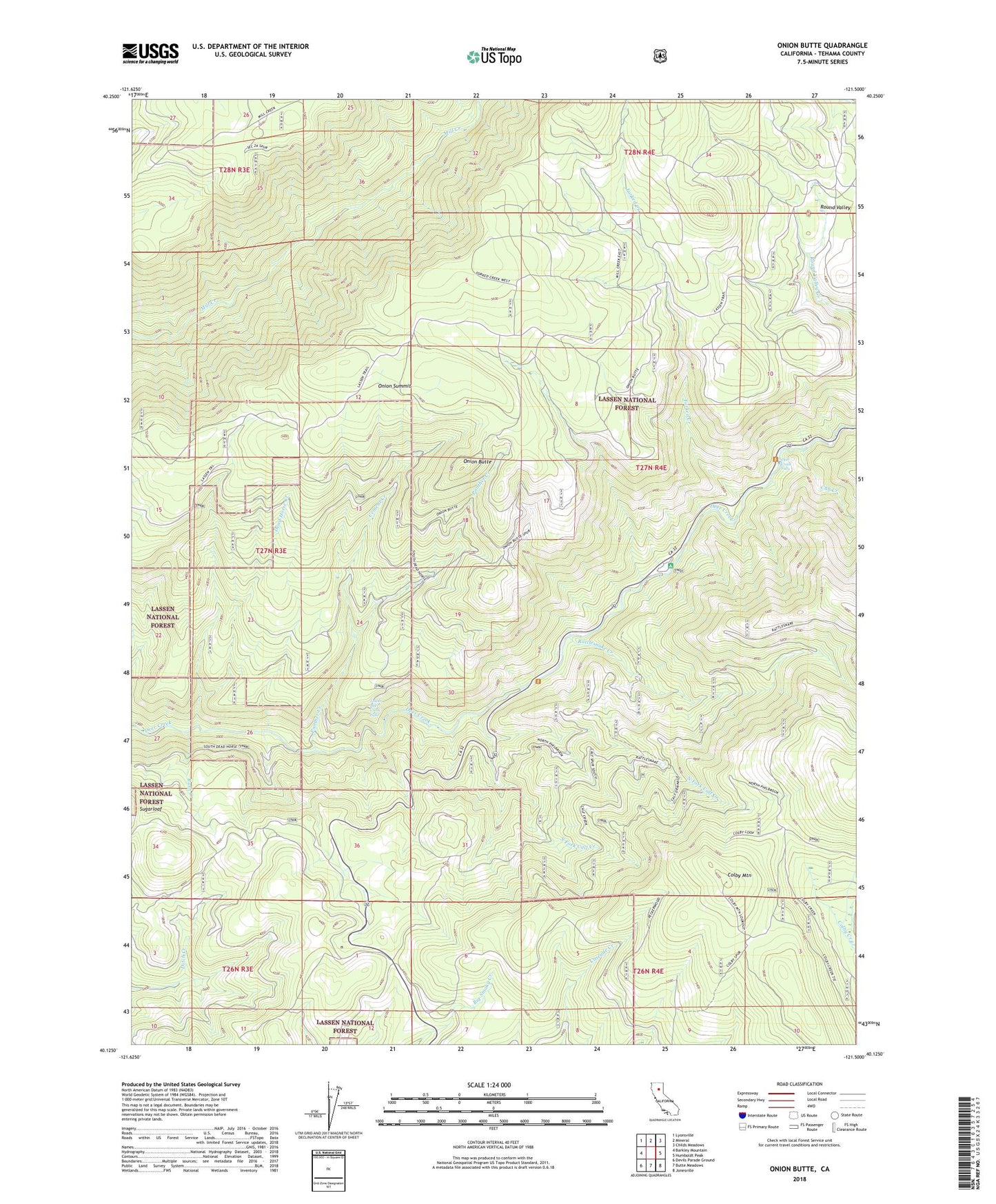 Onion Butte California US Topo Map Image