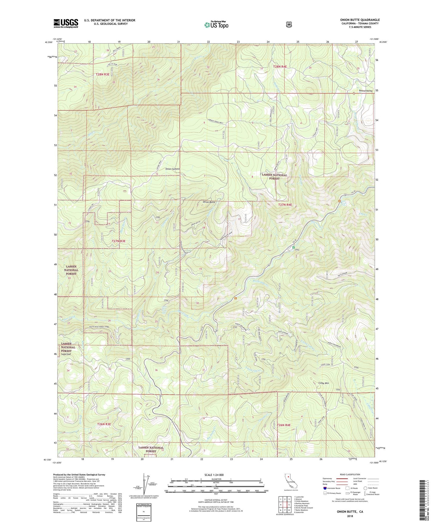Onion Butte California US Topo Map Image