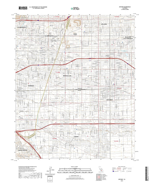 Ontario California US Topo Map Image