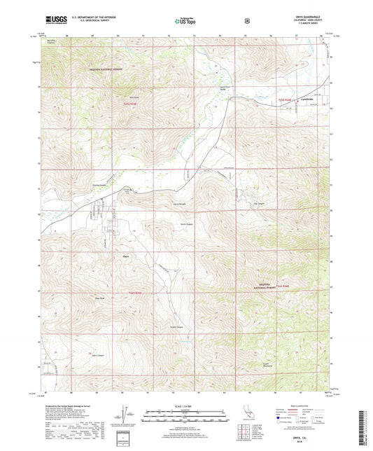 Onyx California US Topo Map Image