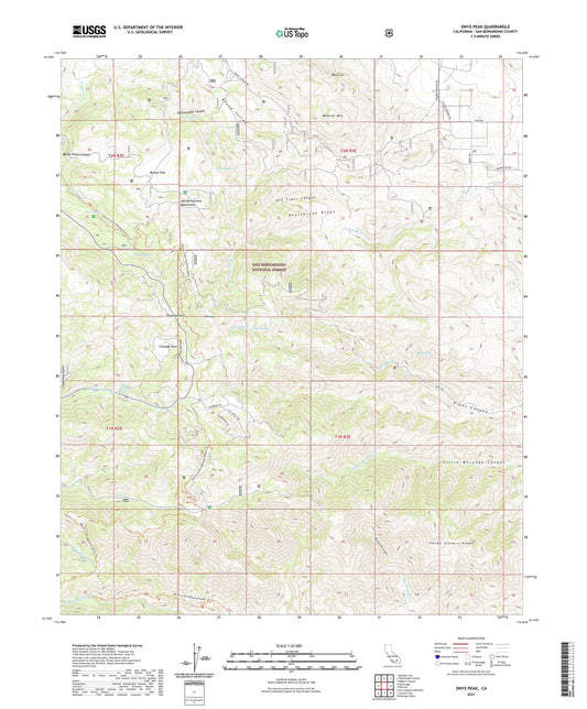 Onyx Peak California US Topo Map Image