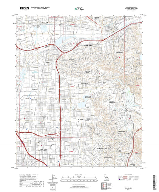 Orange California US Topo Map Image
