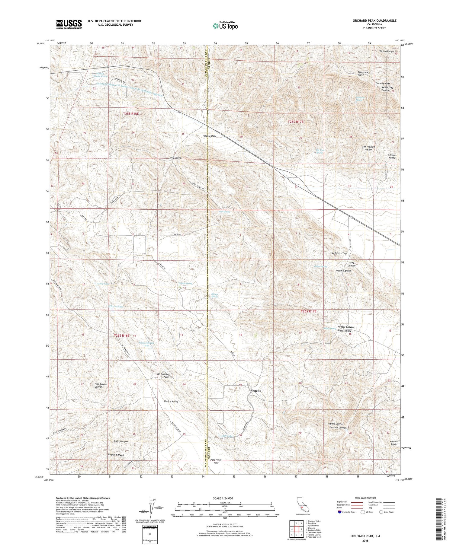 Orchard Peak California US Topo Map Image