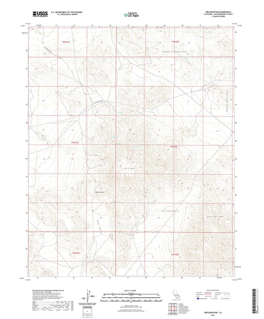 Ord Mountain California US Topo Map Image