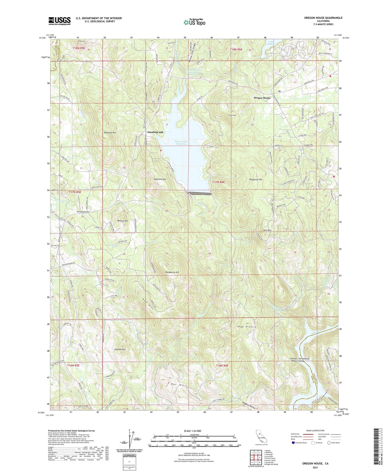 Oregon House California US Topo Map Image