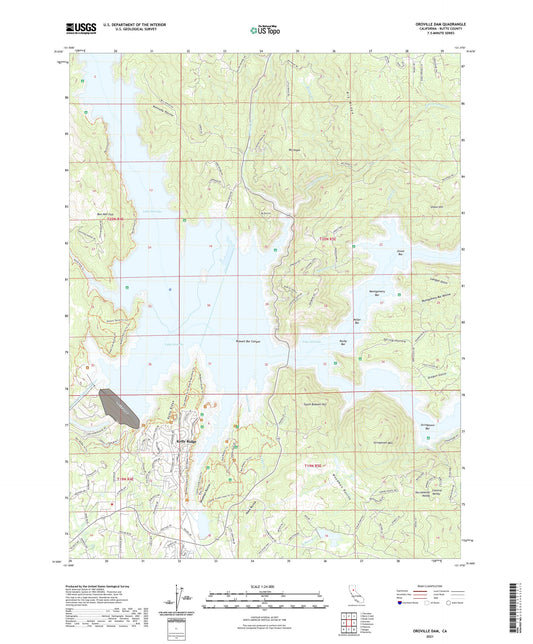 Oroville Dam California US Topo Map Image