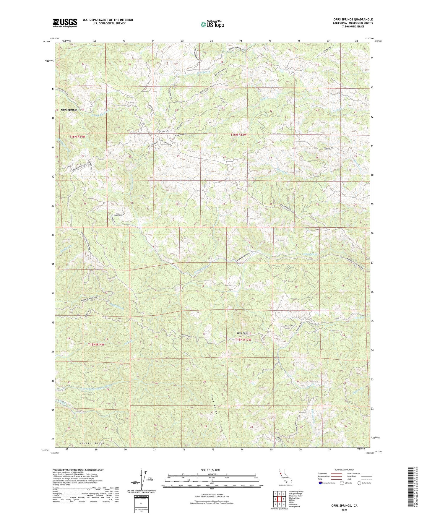 Orrs Springs California US Topo Map Image