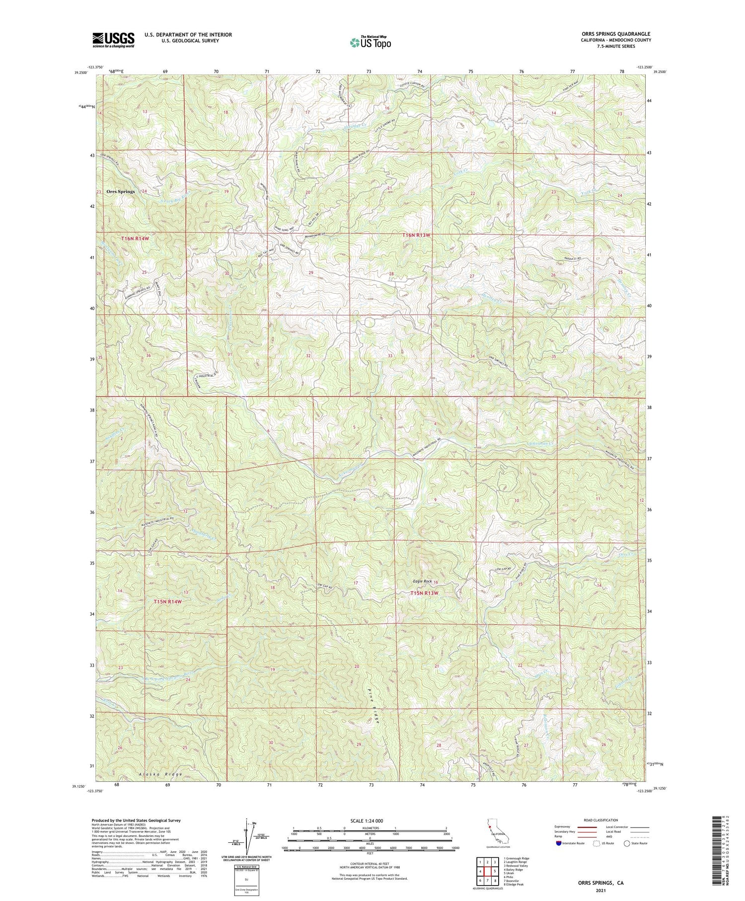 Orrs Springs California US Topo Map Image