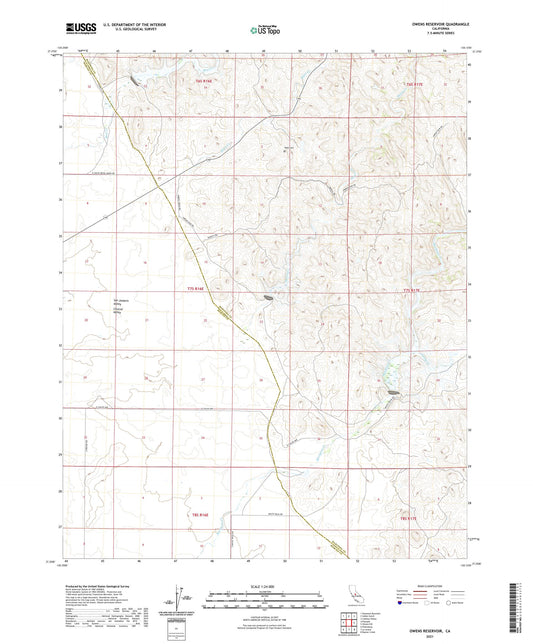 Owens Reservoir California US Topo Map Image
