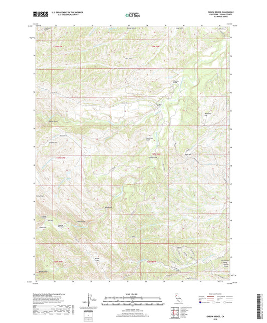 Oxbow Bridge California US Topo Map Image