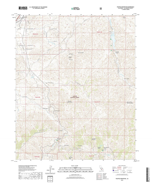 Pacifico Mountain California US Topo Map Image