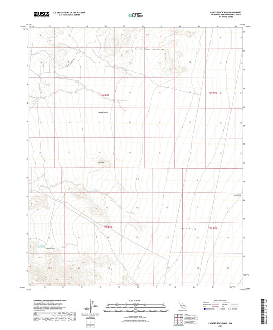 Painted Rock Wash California US Topo Map Image