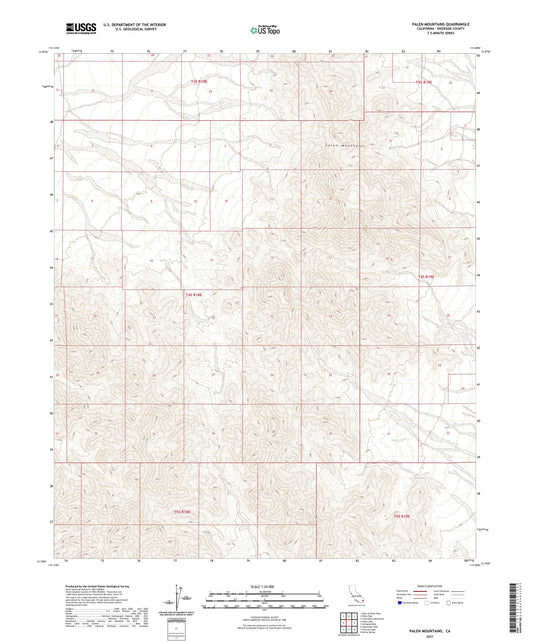 Palen Mountains California US Topo Map Image