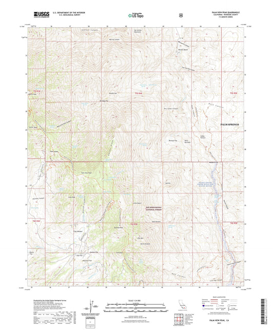 Palm View Peak California US Topo Map Image