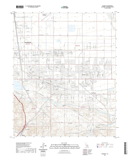 Palmdale California US Topo Map Image