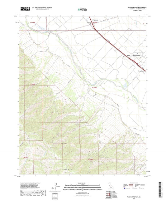 Palo Escrito Peak California US Topo Map Image