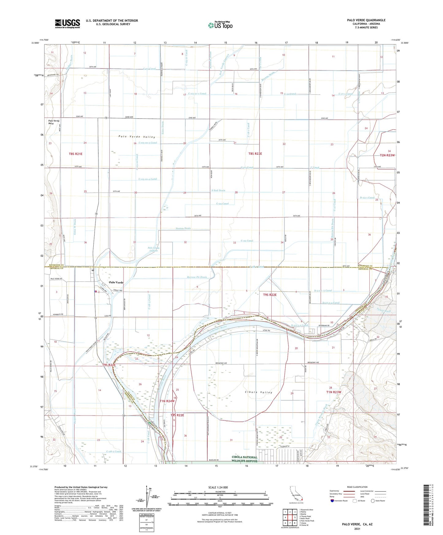 Palo Verde California US Topo Map Image
