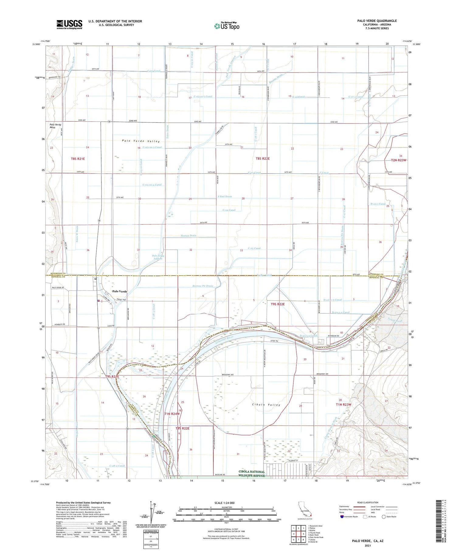 Palo Verde California US Topo Map Image