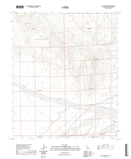 Palo Verde Peak California US Topo Map Image