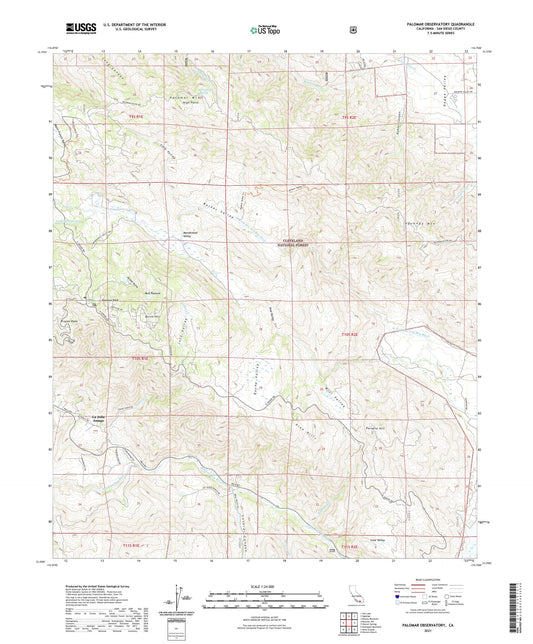 Palomar Observatory California US Topo Map Image