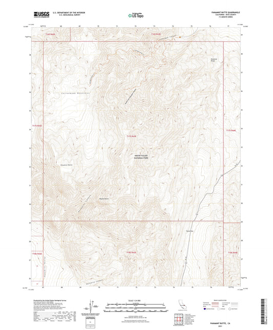 Panamint Butte California US Topo Map Image