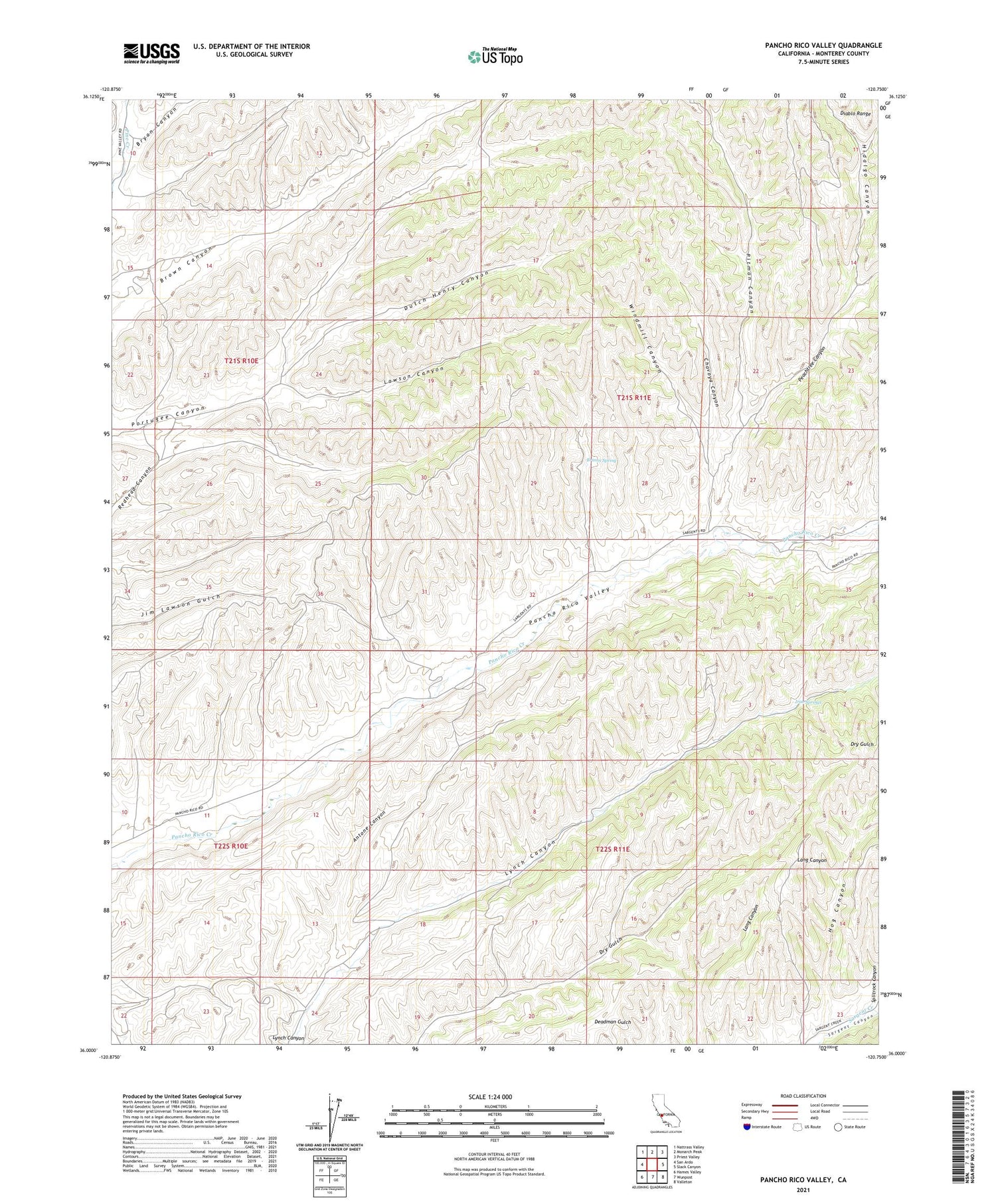 Pancho Rico Valley California US Topo Map Image