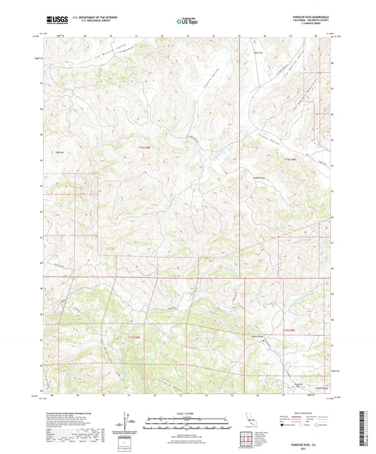 Panoche Pass California US Topo Map Image