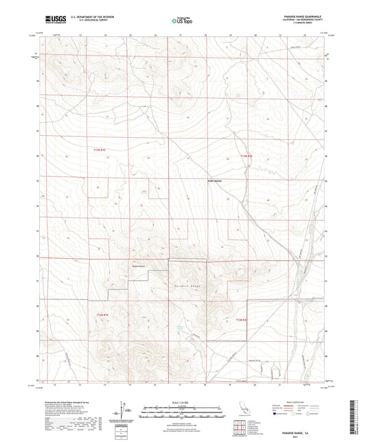 Paradise Range California US Topo Map Image