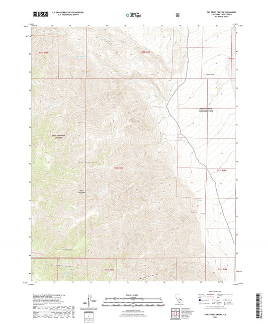 Pat Keyes Canyon California US Topo Map Image
