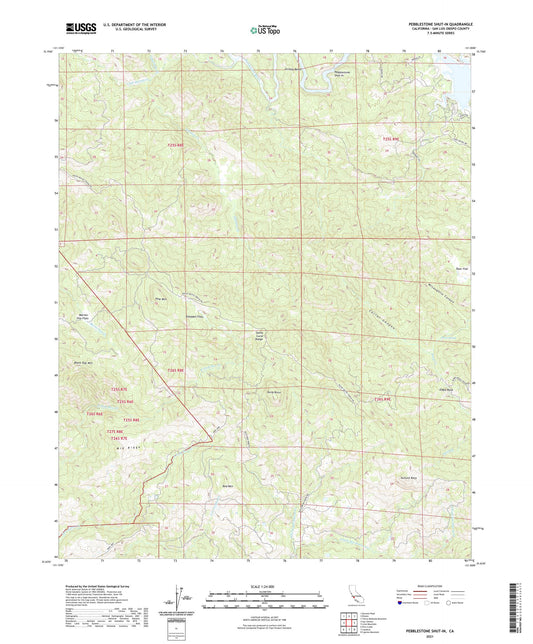 Pebblestone Shut-in California US Topo Map Image