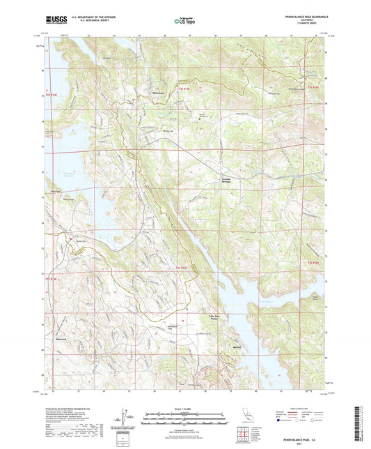 Penon Blanco Peak California US Topo Map Image