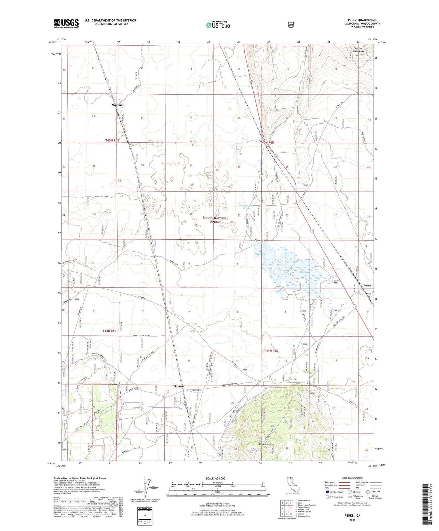 Perez California US Topo Map Image