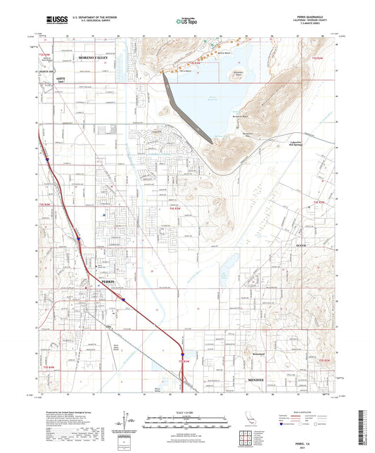 Perris California US Topo Map Image
