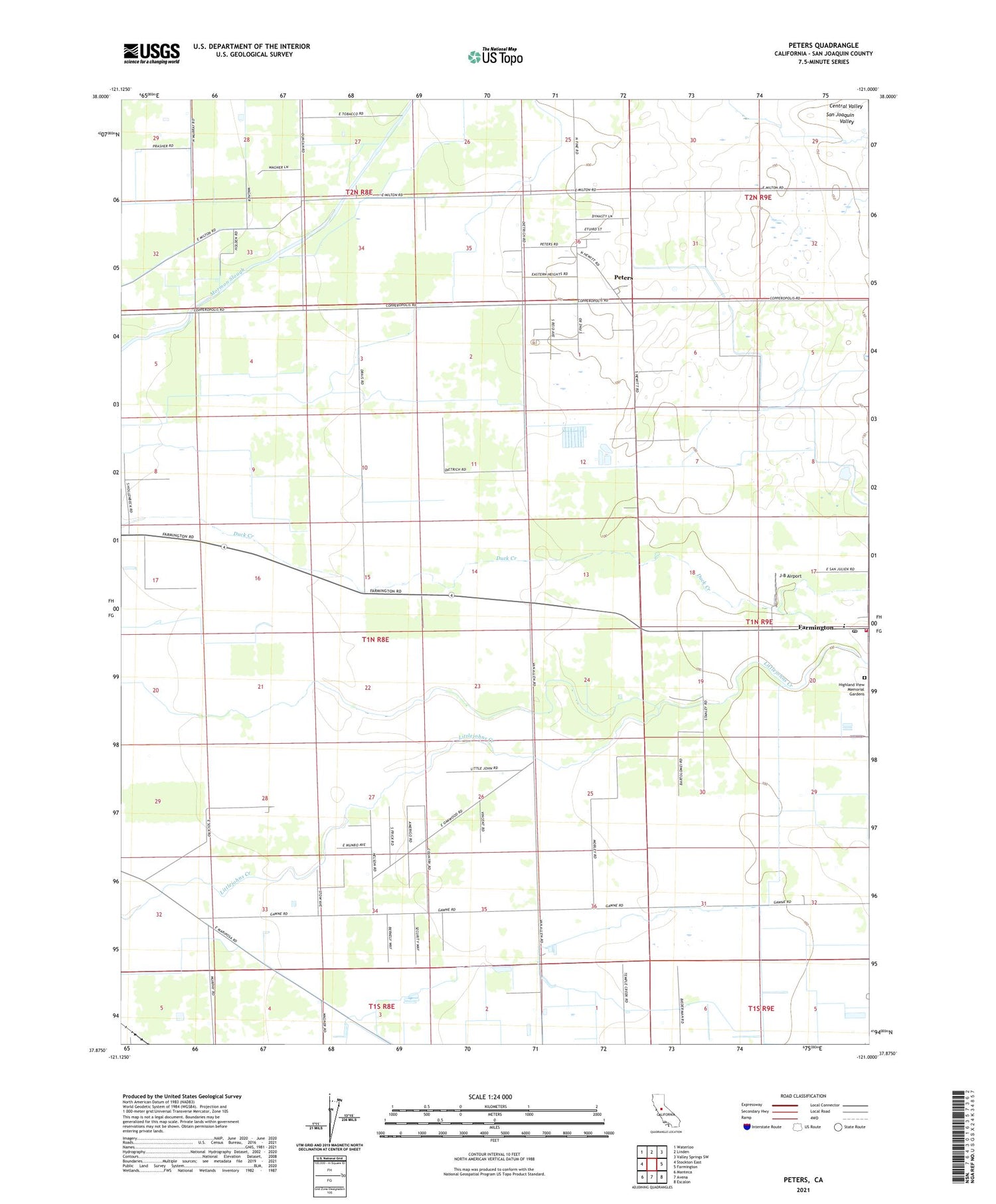 Peters California US Topo Map Image