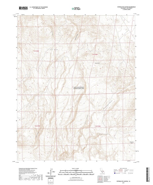 Petroglyph Canyon California US Topo Map Image