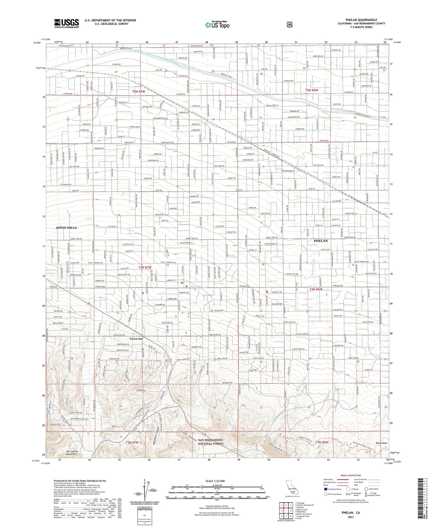Phelan California US Topo Map Image