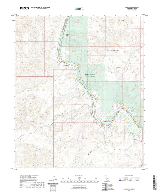 Picacho SW California US Topo Map Image