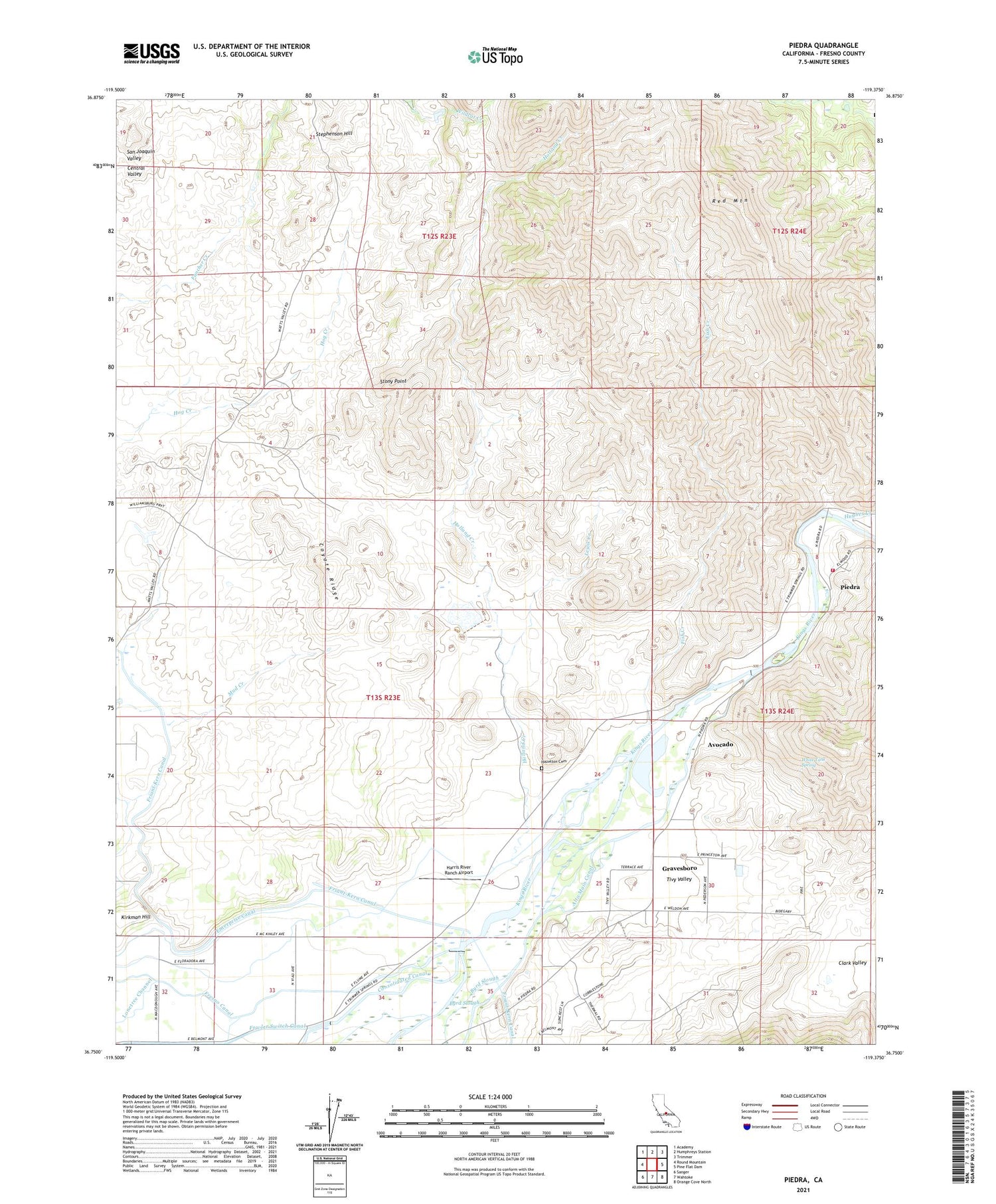 Piedra California US Topo Map Image