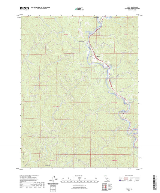 Piercy California US Topo Map Image