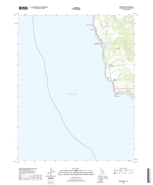 Pigeon Point California US Topo Map Image