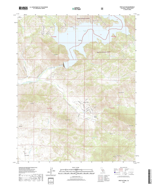 Pine Flat Dam California US Topo Map Image