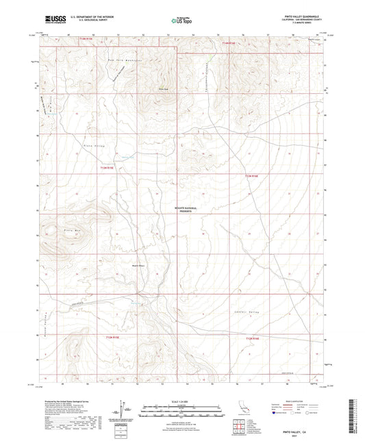 Pinto Valley California US Topo Map Image
