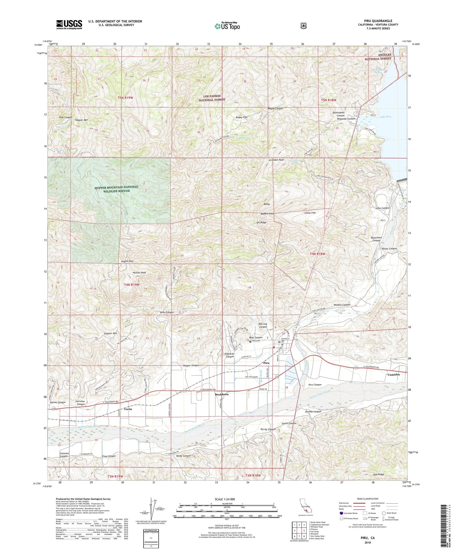 Piru California US Topo Map Image