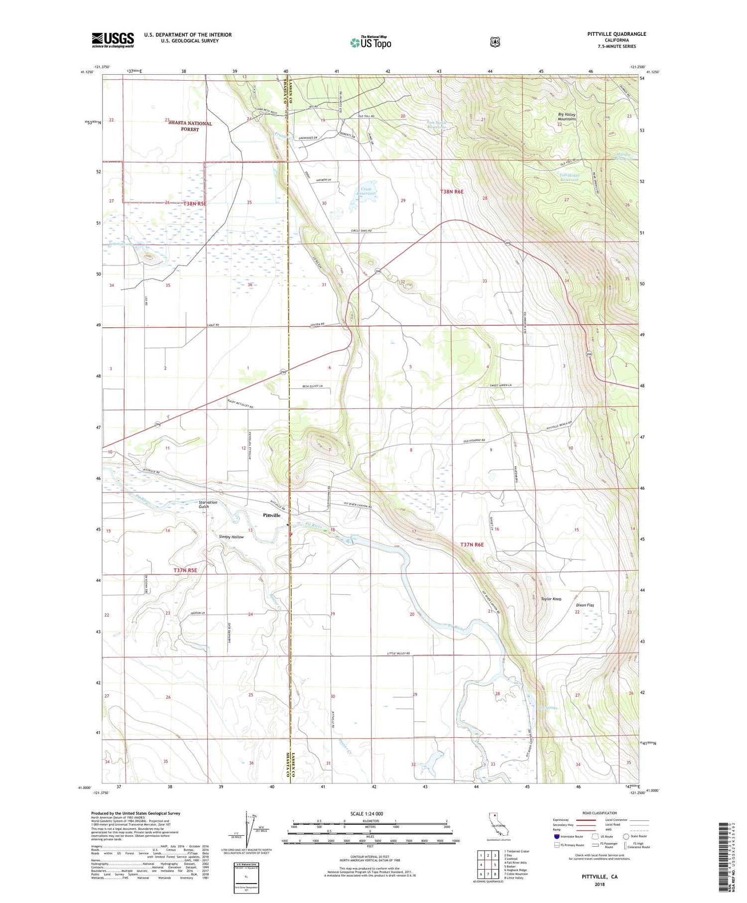 Pittville California US Topo Map Image