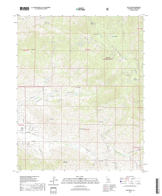 Piute Peak California US Topo Map Image