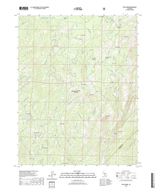 Piyau Dome California US Topo Map Image
