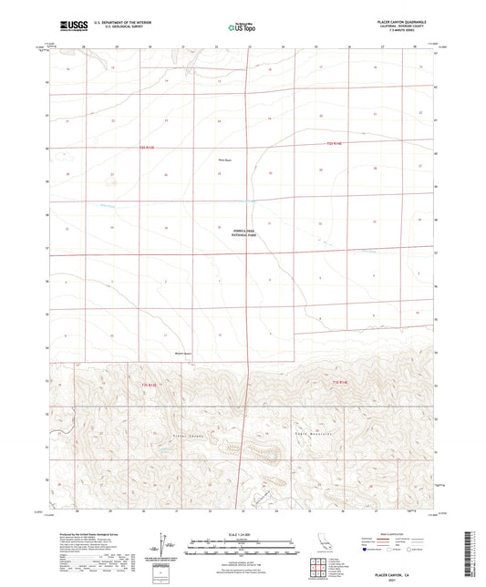 Placer Canyon California US Topo Map Image